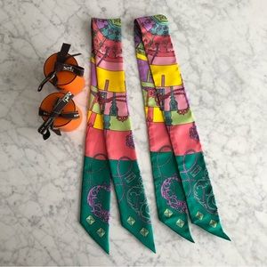 100% authentic Hermes twillies in the “Les Cles” design.